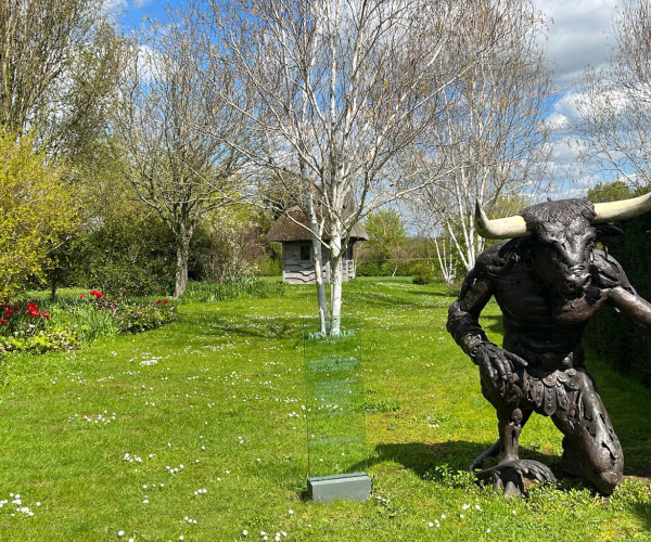 The minotaur statue at the Garden of Heroes and Villains.